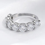 Awesome 7 Stones D Color Moissanite Diamonds Row Eternity Rings - S925 Sterling Silver Pt950 Plated Luxury Jewellery