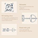 Dazzling Square 14KGP D Colour VVS1 Moissanite Diamonds 4 Prongs Stud Earrings Shining Silver Fine Jewellery - The Jewellery Supermarket
