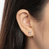 Superb Rectangle Cut 5*7mm 1 Carat D Colour Moissanite Diamonds Earrings - Sterling Silver for Women Fine Jewellery - The Jewellery Supermarket