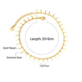 Double Layer Coin Disc Pendant Anklets - Gold Colour Stainless Steel Anti-allergic Rope Chain Jewellery