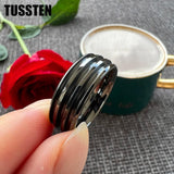 New Arrival Three Grooves For Inlay Channel Polished Shiny Dome Edges 8MM Tungsten Weddings Rings