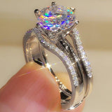 18K Gold Plated 1-3.0 Carat Moissanite Diamonds Bridal Ring Set -  925 Silver Engagement Wedding Rings Fine Jewellery