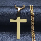Popular Cross Stainless Steel Choker Necklace - Gold Colour Men's Chain Necklace Christian Jewellery - The Jewellery Supermarket