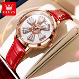 New In Rotating Dial Quartz Leather Strap Fashion Elegant Women's Wristwatch Luxury Ladies Dress Watches  Set