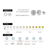 Exquisite Round Cut D Colour VVS1 3.0CT Moissanite Diamonds Rhodium Plated 925 Silver Moissanite Earrings Jewellery - The Jewellery Supermarket