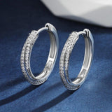 Delicate 18KGP D Color VVS1 Moissanite Diamonds Hoop Earrings For Women Silver Diamond Fashion Party Jewellery