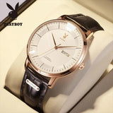 Famous Brand Fashion Leather Strap Waterproof Luxury Brand Automatic Mechanical  Business Watch for Men
