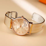 New Elegant Rose Gold Silver and Black Colour Heart Dial Watches -  High-level Female Luxury Watches for Women - The Jewellery Supermarket