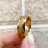 New Arrival Frosted Band Golden Colour Men's 8mm Tungsten Carbide  Wedding Rings Charm Jewellery for Men