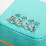 Fantastic 18KGP 2CT D Colour VVS1 Moissanite Diamonds 8-Prong Stud Earrings - Silver Fine Jewellery For Women - The Jewellery Supermarket