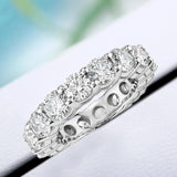 Splendid D Moissanite Diamonds Full Eternity Rings - 925 Sterling Silver Rings For Women - Fine Jewellery