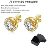 Admirable Classical Round Cut 2 Carat Real Moissanite Diamonds Stud Earrings. Sterling Silver Fine Earrings for Women - The Jewellery Supermarket
