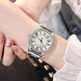 New Steel Strap Simple Casual Retro Roman Rhinestone Luminous Quartz Watches - Luxury Wrist Watches for Women - The Jewellery Supermarket