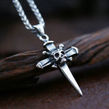 New Skull Cross Necklace Punk Christian Pendant Necklace, Hip Hop Biker Stainless Steel Religious Jewellery - The Jewellery Supermarket