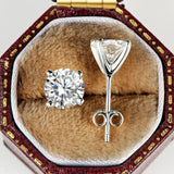 Splendid 18KGoldPlated D Colour Moissanite Diamonds 4 Claw Earrings - Classic Sterling Silver Fine Jewellery for Women - The Jewellery Supermarket