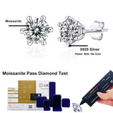 Superb 18WGP VVS1 D Colour 0.5 CT 100% Moissanite Diamonds Stud Earrings - Silver Pass Diamond Test Fine Jewellery - The Jewellery Supermarket