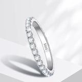 Splendid 18K WGP D Color Moissanite Diamonds Eternity Rings - 925 Sterling Silver Wedding Engagement Rings For Women
