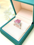 Luxury Radiant Cut 12 Carat Pink Colour High Quality AAAAA High Carbon Diamond High Definition Fine Jewellery Rings