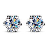 Awesome 18KGP Colour 0.2ct- 4ct Moissanite Diamonds Screw Back Silver Stud Earrings Fine Jewellery