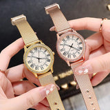 New Steel Strap Simple Casual Retro Roman Rhinestone Luminous Quartz Watches - Luxury Wrist Watches for Women - The Jewellery Supermarket