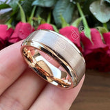 Step Beveled Brushed Multicolor Tungsten 6MM 8MM Men and Women Wedding Engagement Daily Use Rings