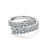 Sparkling Silver 10 Stones 3.26cttw Twist Shank Wedding  Engagement Moissanite Diamonds Eternity Jewellery Rings  - The Jewellery Supermarket