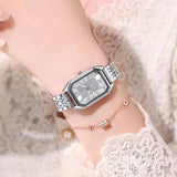 New Luxury Famous Brand Stainless Steel Rectangle Quartz Watch For Women Fashion Dress Watches Women - The Jewellery Supermarket