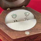 Sparkling 0.5CTx2PCS GRA Light Green Moissanite Diamonds Stud Earrings for Women Men Fine Silver Jewellery Gift - The Jewellery Supermarket