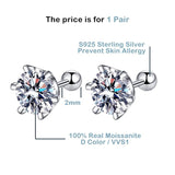 Outstanding D Color VVS1 0.5-2ct Moissanite Diamonds Screw Stud 6 Prong  Silver Wedding Fine Jewellery for Women - The Jewellery Supermarket