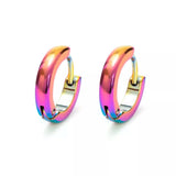 New Stainless Steel Handsome Cool Colorful  Clip Hoop Earrings for Women and Girls -  Piercing Earrings Hoops Ideal Gifts - The Jewellery Supermarket