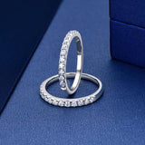 Adorable Pave Setting Half Eternity Moissanite Diamond Rings -  Wedding Engagement Fine Bague Jewellery