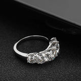 Dazzling 5 Stones 3.6CT D Colour Moissanite Eternity Rings for Women, Wedding Engagement Fine Jewellery - The Jewellery Supermarket
