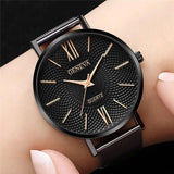 New Arrival Geneva Black Stainless Steel Mesh Band Quartz Wristwatches - Casual Ladies Popular Watches
