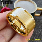 New Arrival 10MM Polished Brushed Flat Tungsten Comfort Fit Wedding Rings for Men and Women