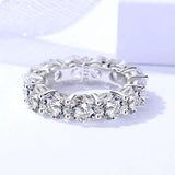 Real 5mm Moissanite Diamonds Row Eternity Rings For Women - Pt950 Wedding Engagement Rings, Fine Jewellery