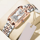 Luxury Elegant Fashion Brand Stainless Steel Bracelet Creative Unique Rectangle Quality Wristwatches For Ladies