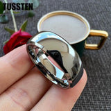 New Arrival Beveled Dome Polishing Finish Comfort Fit 6/8MM Tungsten Carbide Wedding Rings Men and Women