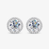 Excellent 1 Carat D Colour Moissanite Diamonds Stud Earrings For Women - Top Quality Sterling Silver Fine Jewellery - The Jewellery Supermarket