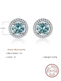 Real 2X1CT 6.5mm D Colour VVS1 GRA Moissanite Diamonds Stud Earrings Lab Diamond Ear-studs Fine Jewellery - The Jewellery Supermarket