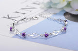 New Trendy Amethyst Charm Silver Jewelry Bracelets for Women