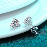 Splendid VVS1 D Colour 2-4CT Real Heart Cut Moissanite Diamonds Stud Earrings Sterling Silver Fine Jewellery Earrings - The Jewellery Supermarket