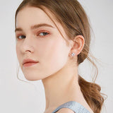 Attractive Princess Cut D Colour 2CT Moissanite Diamonds Stud Earrings For Women - Silver Fine Jewellery - The Jewellery Supermarket