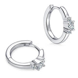 Superb Princess Cut D Colour VVS1 2.5mm Moissanite Diamonds Hoop Earrings For Women - Silver Fine Jewellery - The Jewellery Supermarket