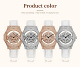 New Arrival Waterproof Fashion Watches For Women - Quartz Full-CZ Diamond Genuine Leather Strap Wristwatches - The Jewellery Supermarket