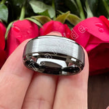 New Multicolor 6MM 8MM Step Beveled Brushed Tungsten Wedding Engagement Ring Gift Jewellery For Men and Women
