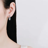 18KGP Total 2.6CT Full Moissanite Diamonds Hoop Earring for Women - Sparkling Silver Earrings for All Occasions - The Jewellery Supermarket
