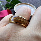 Popular Whisky Barrel Oak Wood Guitar String Inlay 8mm Men Women Tungsten Carbide Ring - Trendy Wedding Rings