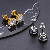 18K White Gold VVS1 Clarity Round 0.1-2ct D Colour Moissanite Diamonds Earrings Silver Screw Back Earrings - The Jewellery Supermarket
