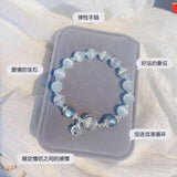 Original Opal Sea Blue Treasure Moonlight Crystal Charm Bracelets - Light Luxury Elastic Bracelet Jewellery - The Jewellery Supermarket