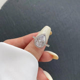 Super Sparkling 8A Snowflake Cut Water Droplet Color High Quality AAAAA High Carbon Diamond Fashion Fine Ring - The Jewellery Supermarket